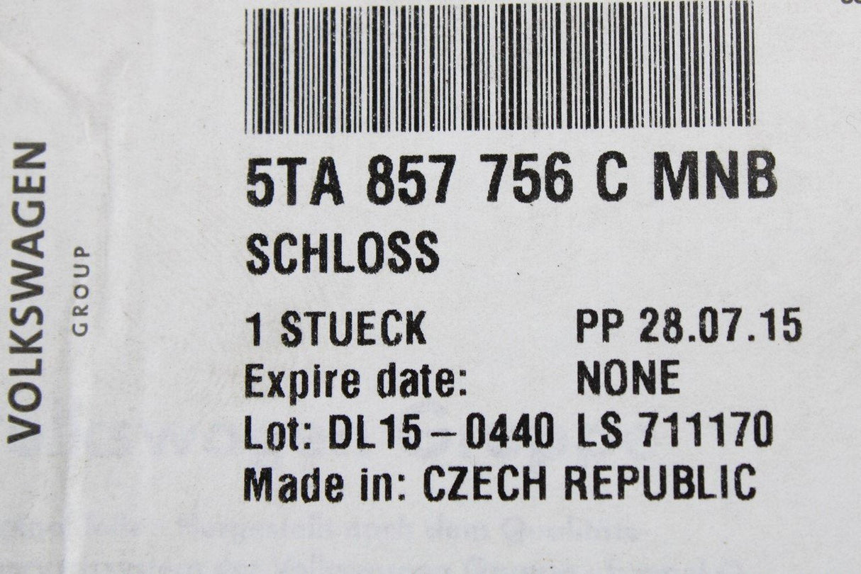 VW Touran 2016-2021 Front seat belt buckle with contact 5TA857756C MNB