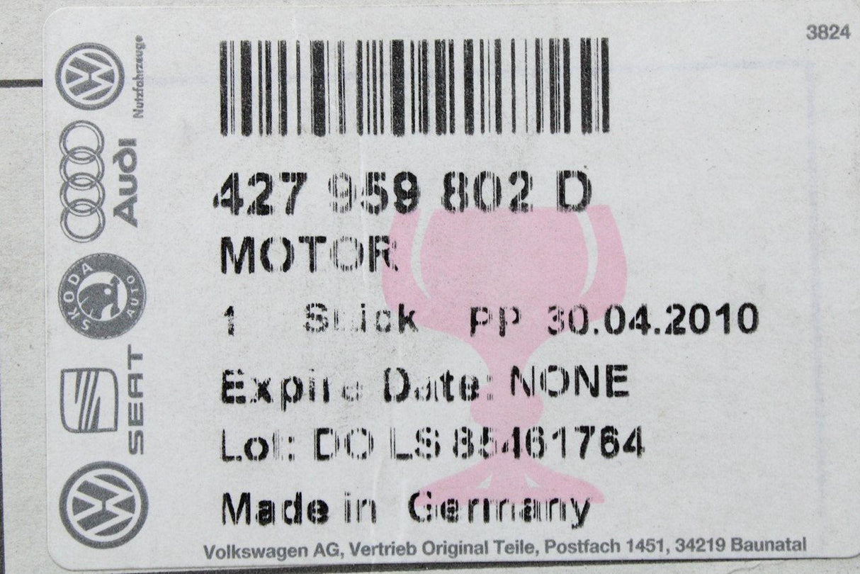 Audi R8 Spyder 2007-12 door window regulator motor (left) 427959802D