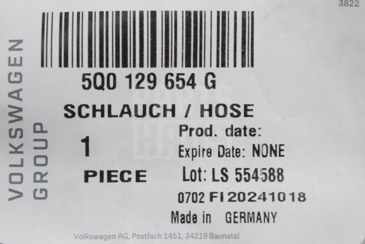 VW Golf Polo Audi A3 Skoda SEAT CUPRA 1.6 TDI air intake hose 5Q0129654G