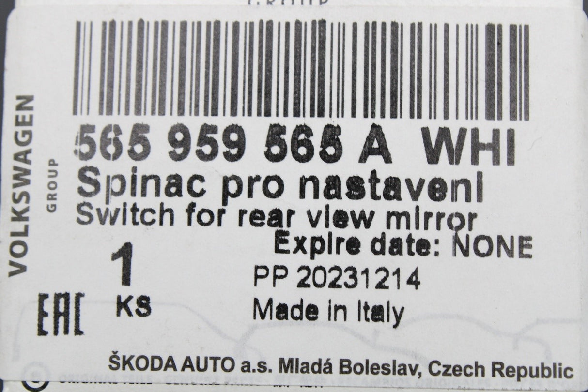 Skoda Karoq Kodiaq Octavia wing mirror adjustment switch 565959565A WHI