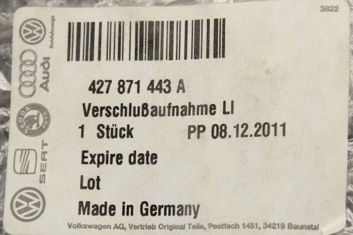 Audi R8 Spyder 07-15 roof closing element plate (front left) 427871443A