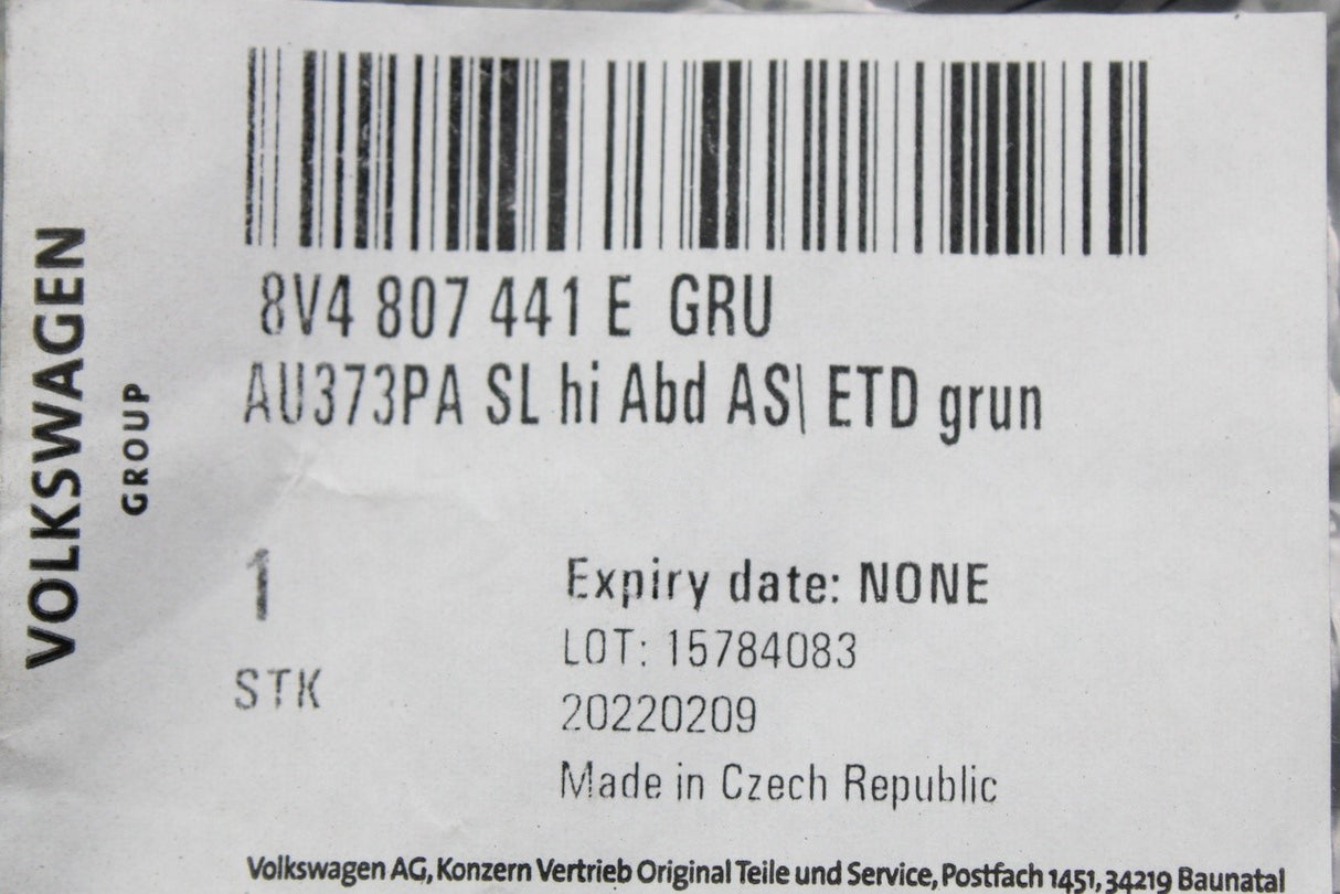 Audi A3 S3 RS3 2017-2021 bumper towing eye cover (rear) 8V4807441E GRU