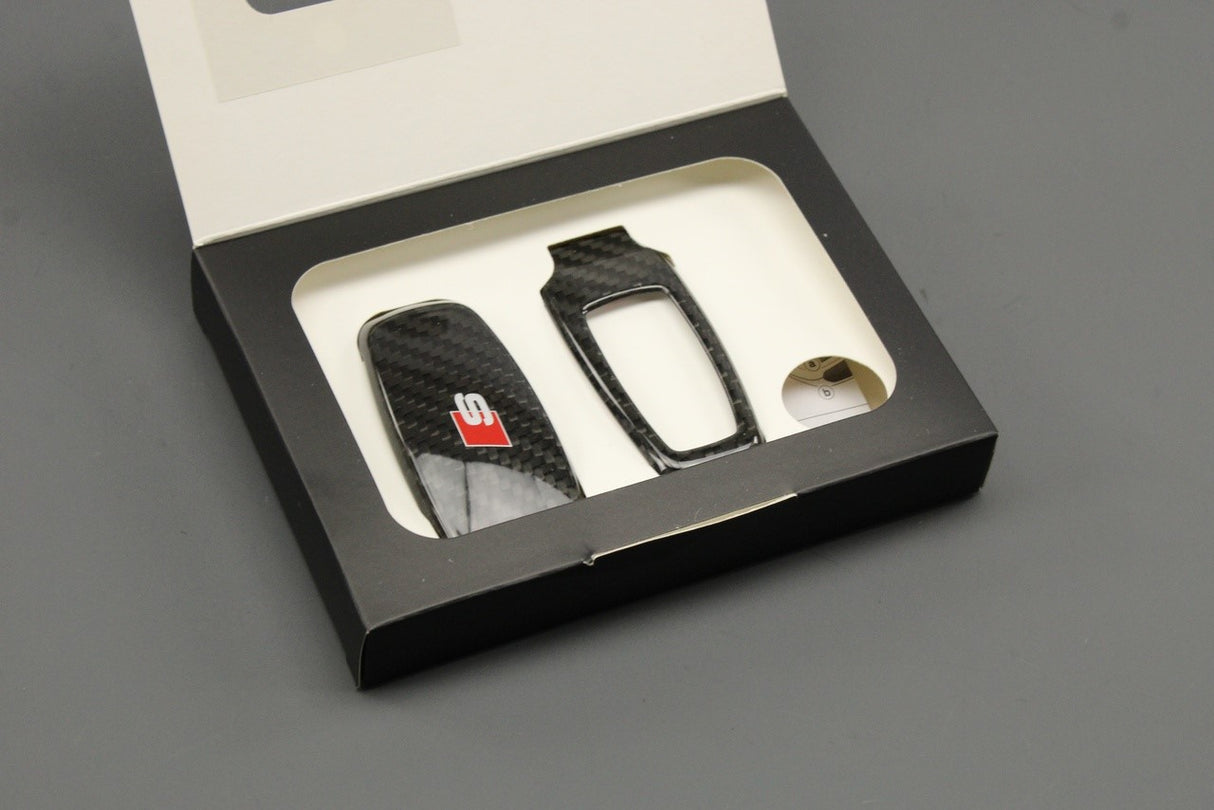 Audi S3 S6 S8 SQ7 20-on carbon fibre 'S' logo key cover 4M8071208A 3Q0
