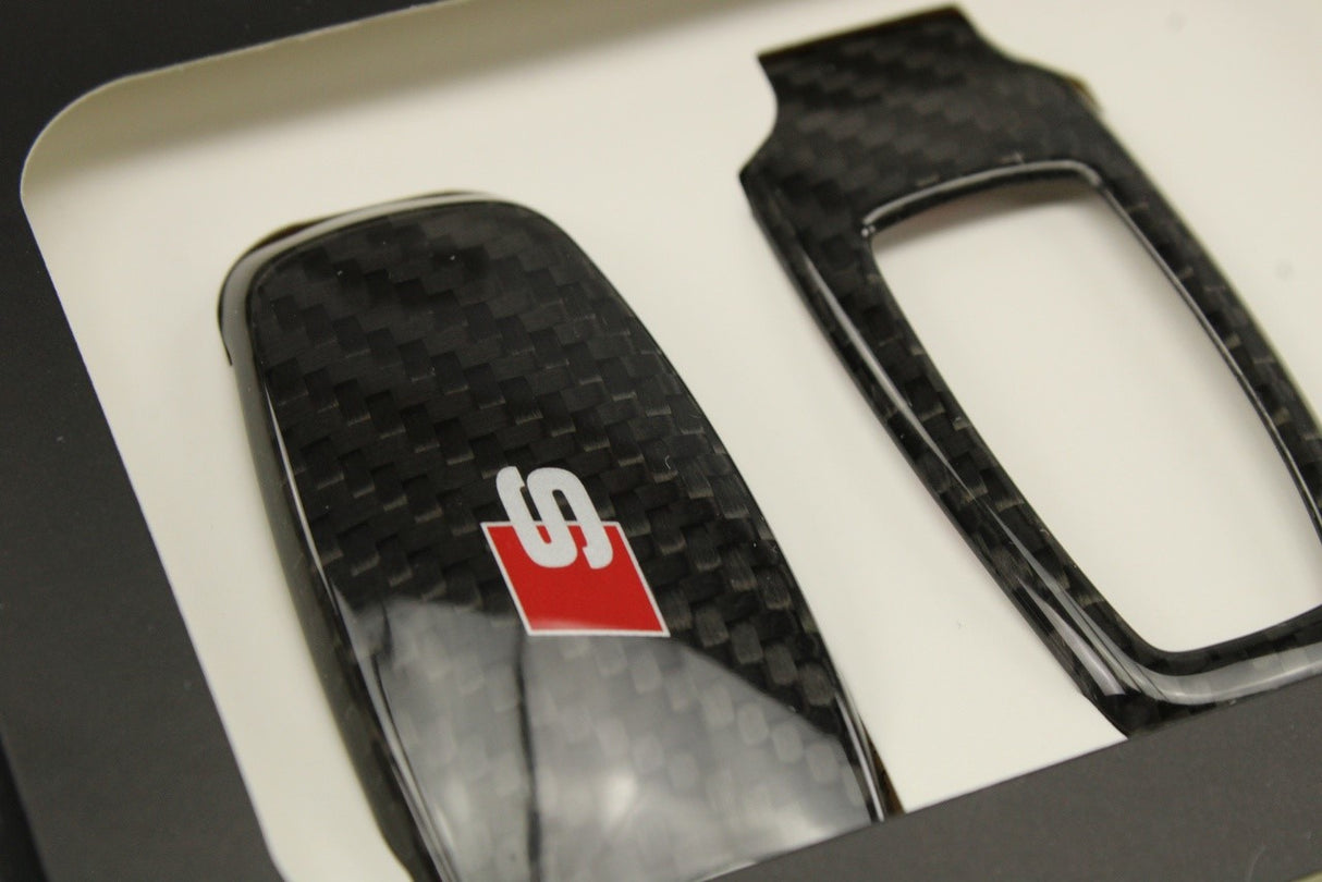 Audi S3 S6 S8 SQ7 20-on carbon fibre 'S' logo key cover 4M8071208A 3Q0