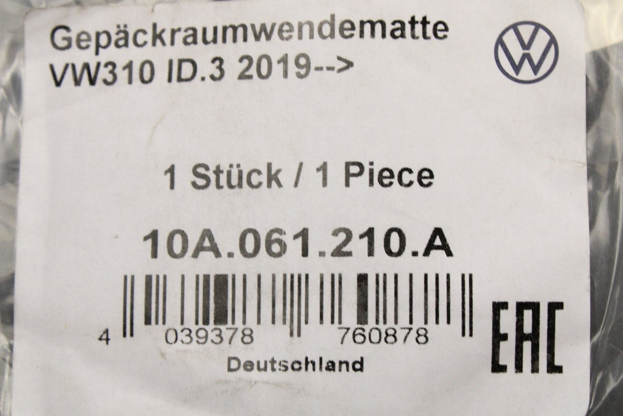 VW ID.3 2020-on reversible boot luggage compartment liner10A061210A
