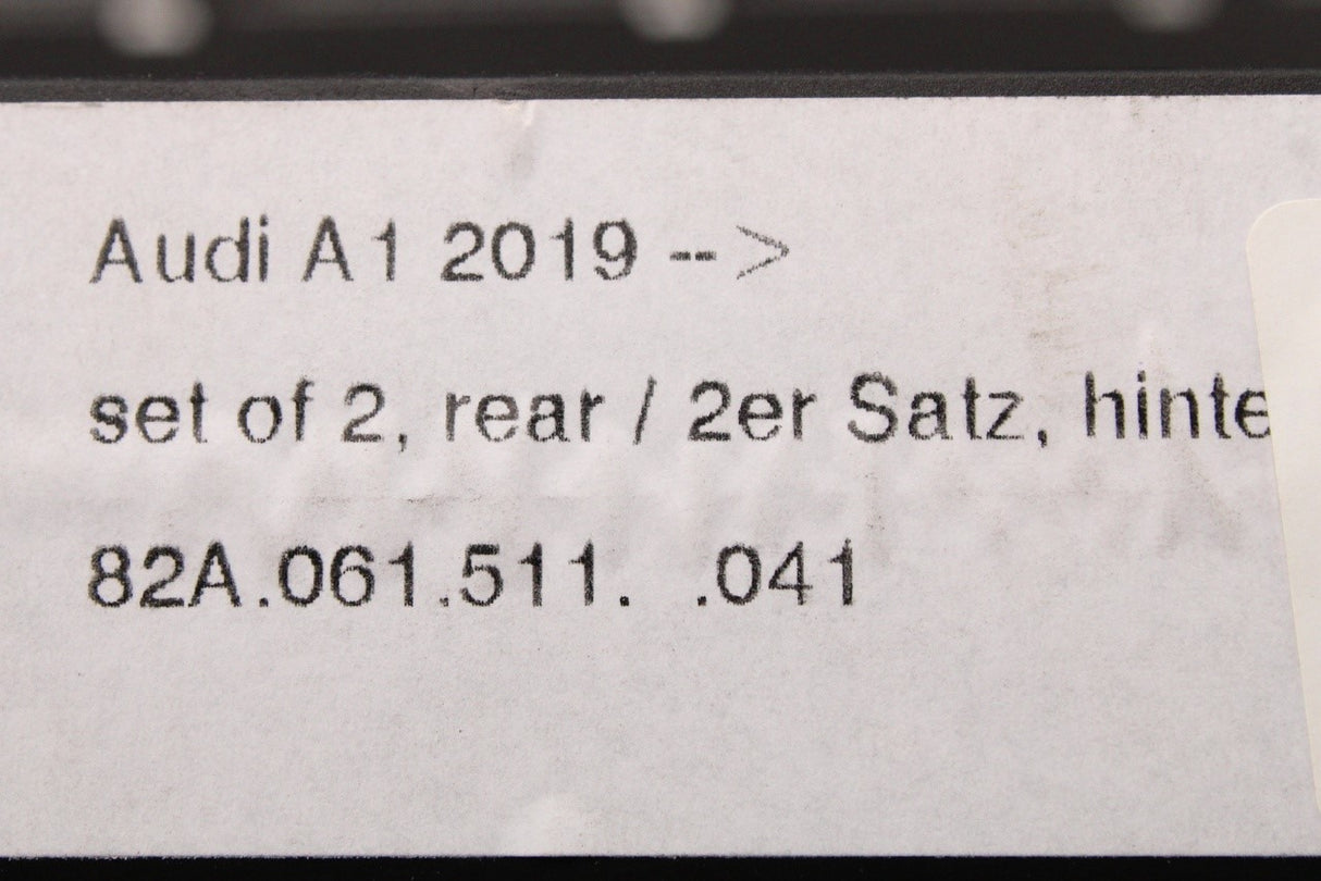 Audi A1 2019-on all weather rubber floor mats (rear set) 82A061511 041