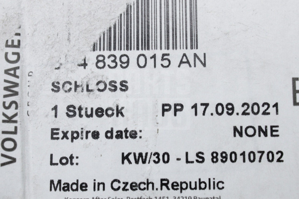 VW Bora 1999-01 Polo 9N 9N3 2002-09 rear door lock (left) 3B4839015AN