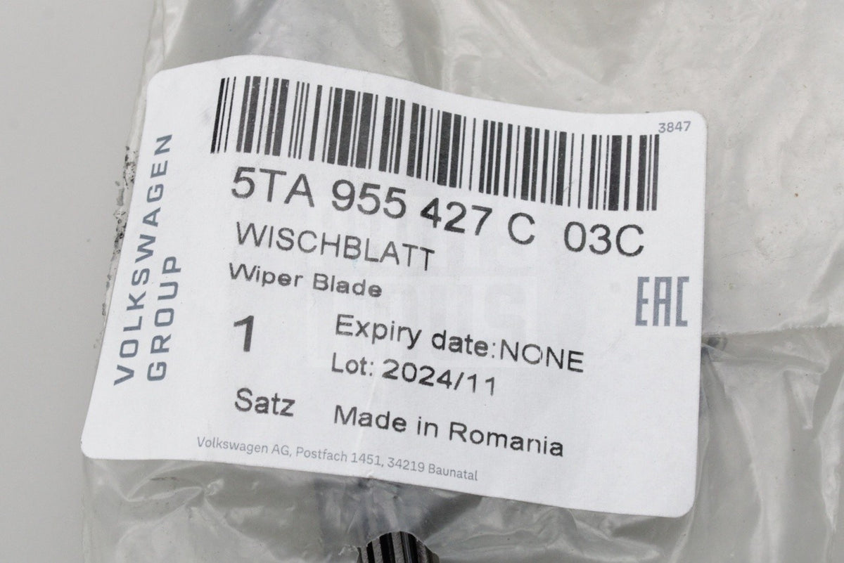 VW Touran 2016-2026 rear aero wiper blade (x1) 5TA955427C 03C
