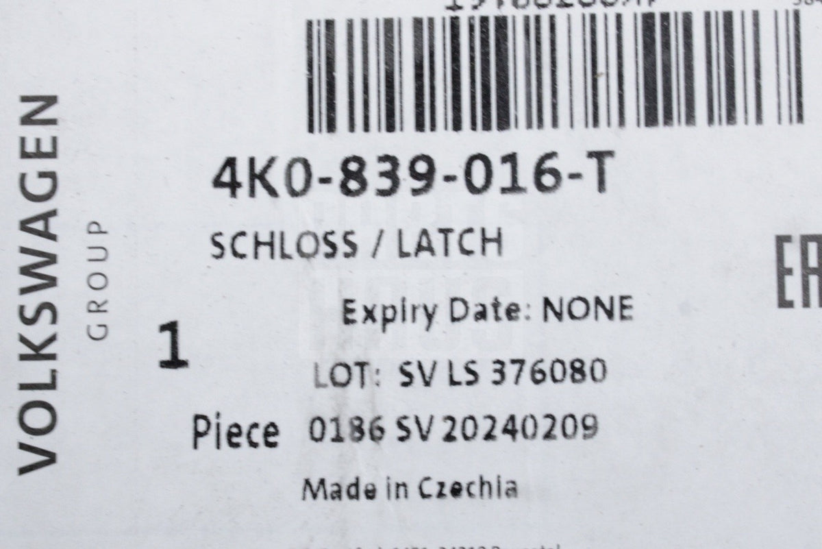 VW ID.4 ID.5 2021-on CUPRA Tavascan rear door lock (right) 4K0839016T