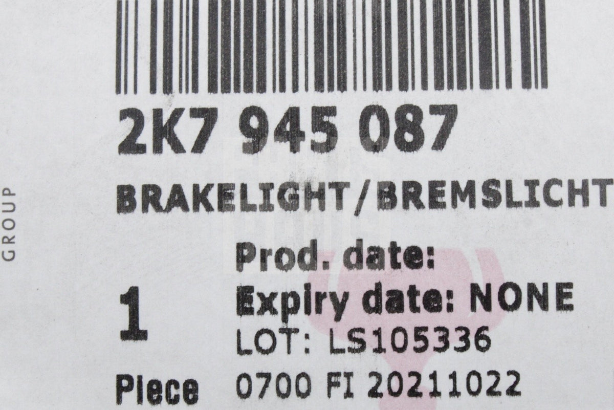 VW Caddy 2021-on rear third brake light (tailgate models) 2K7945087