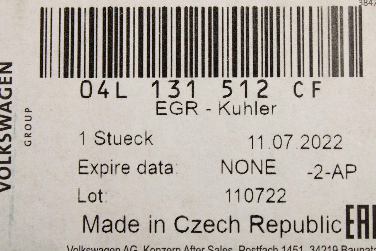 VW Transporter California T6 T6.1 2.0 TDI EGR cooler 04L131512CF