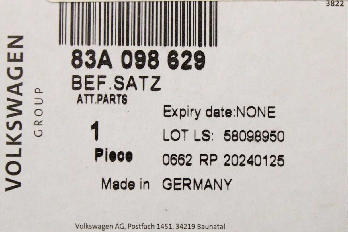 Audi Q3 2019-on wheel arch liner attachment parts kit 83A098629