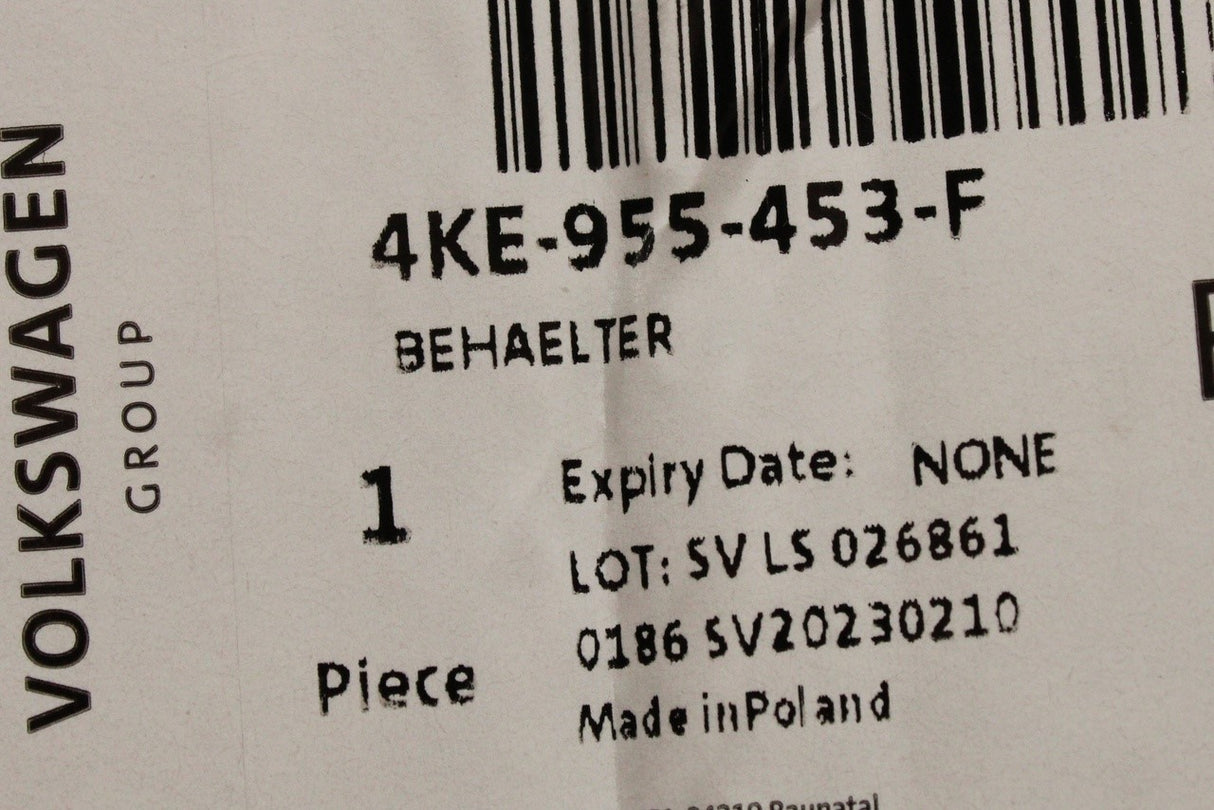 Audi e-tron 19-on screen wash bottle reservoir 4KE955453F