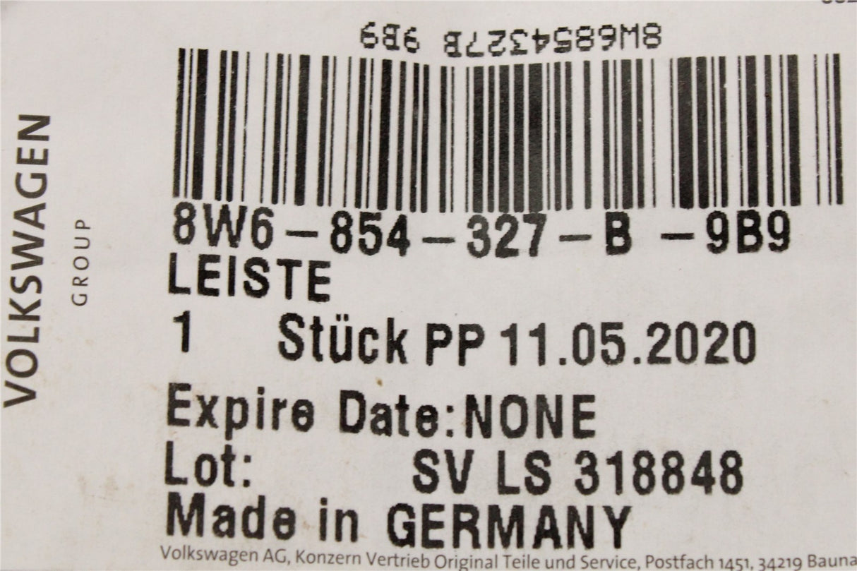 Audi A5 S5 RS5 2017-on windscreen moulding trim (left) 8W6854327B 9B9