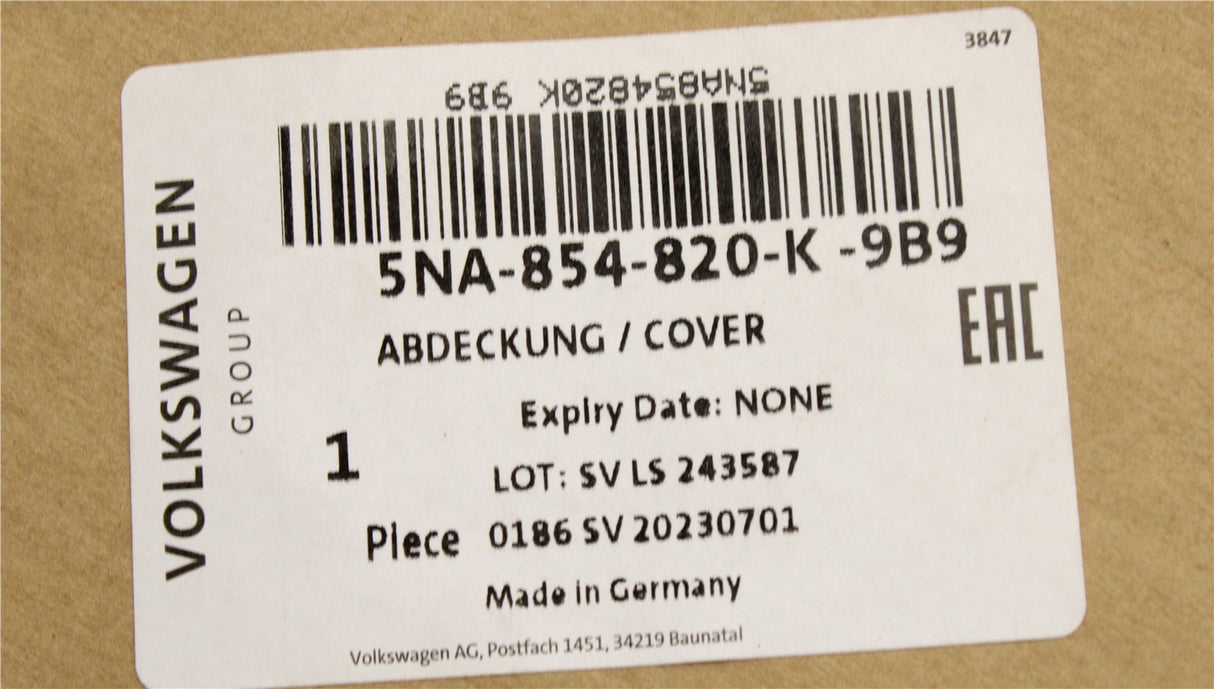 VW Tiguan 2016-24 rear wheel arch surround trim (right) 5NA854820K 9B9