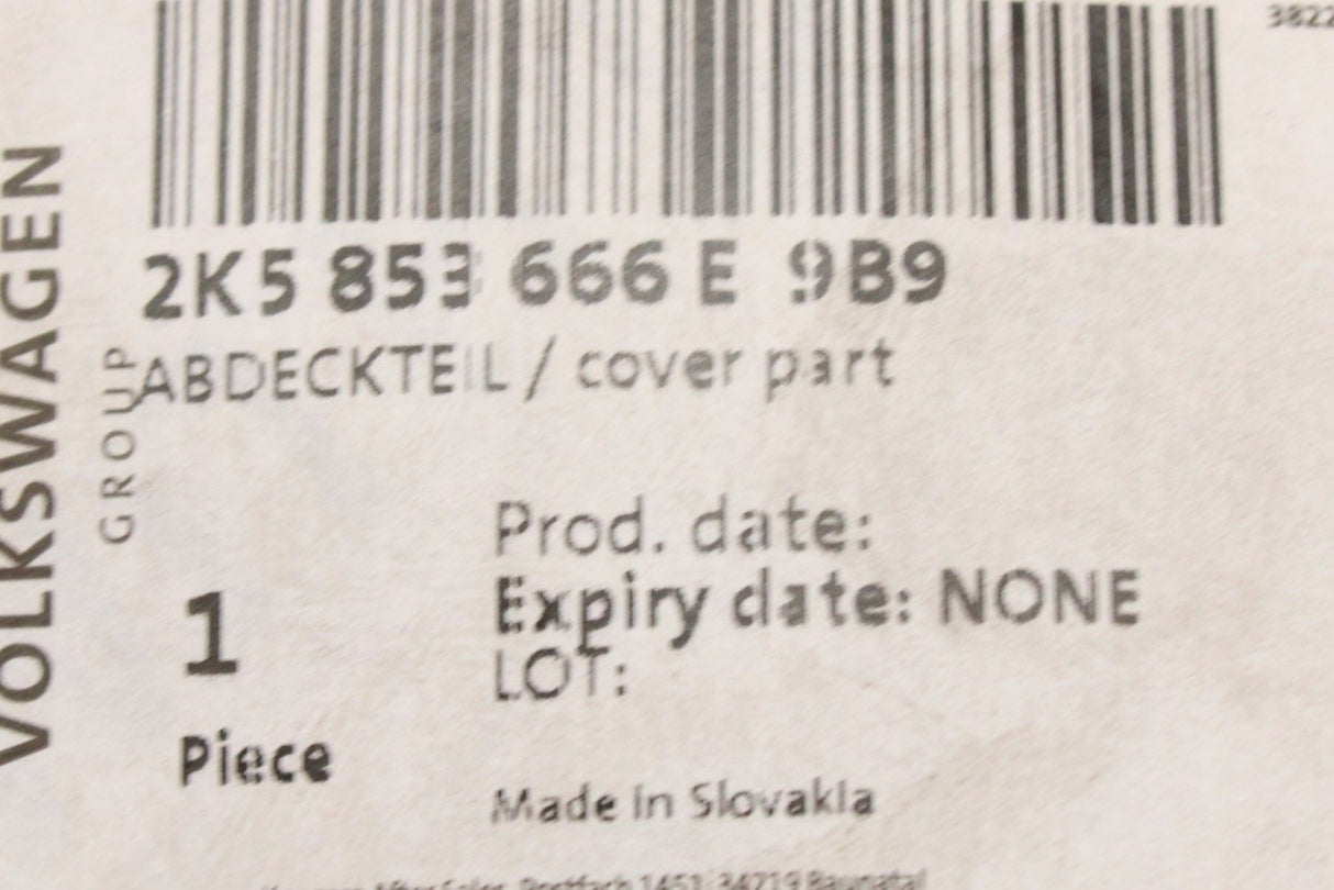 VW Caddy 2011-2020 front fog light grille (right) 2K5853666E 9B9