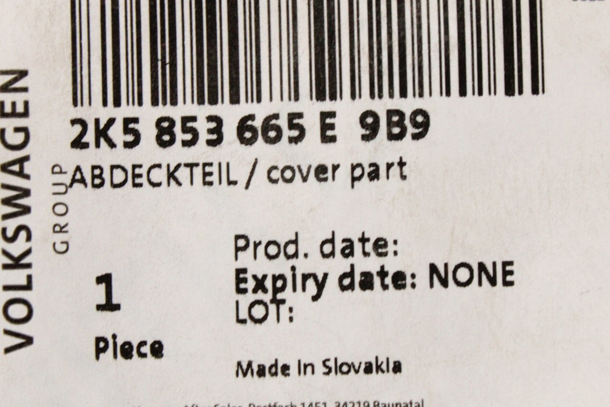 VW Caddy 2011-2020 front fog light grille (left) 2K5853665E 9B9