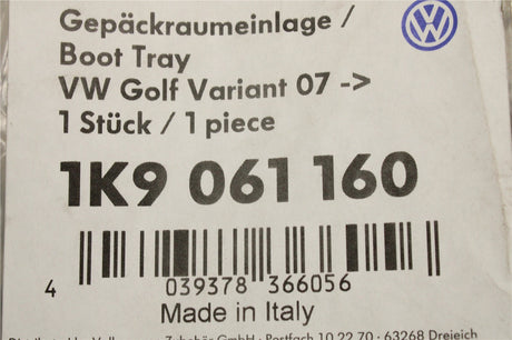 VW Golf Estate MK5 MK6 foam boot load liner mat 1K9061160