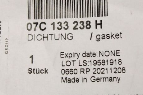 VW Touareg Phaeton Audi A8 6.0 V12 intake manifold gasket 07C133238H