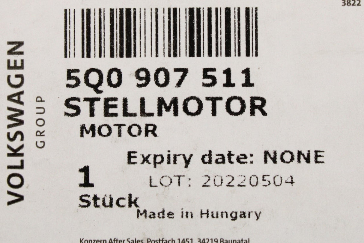 VW Golf Tiguan Audi A3 TT Skoda SEAT heater position motor 5Q0907511