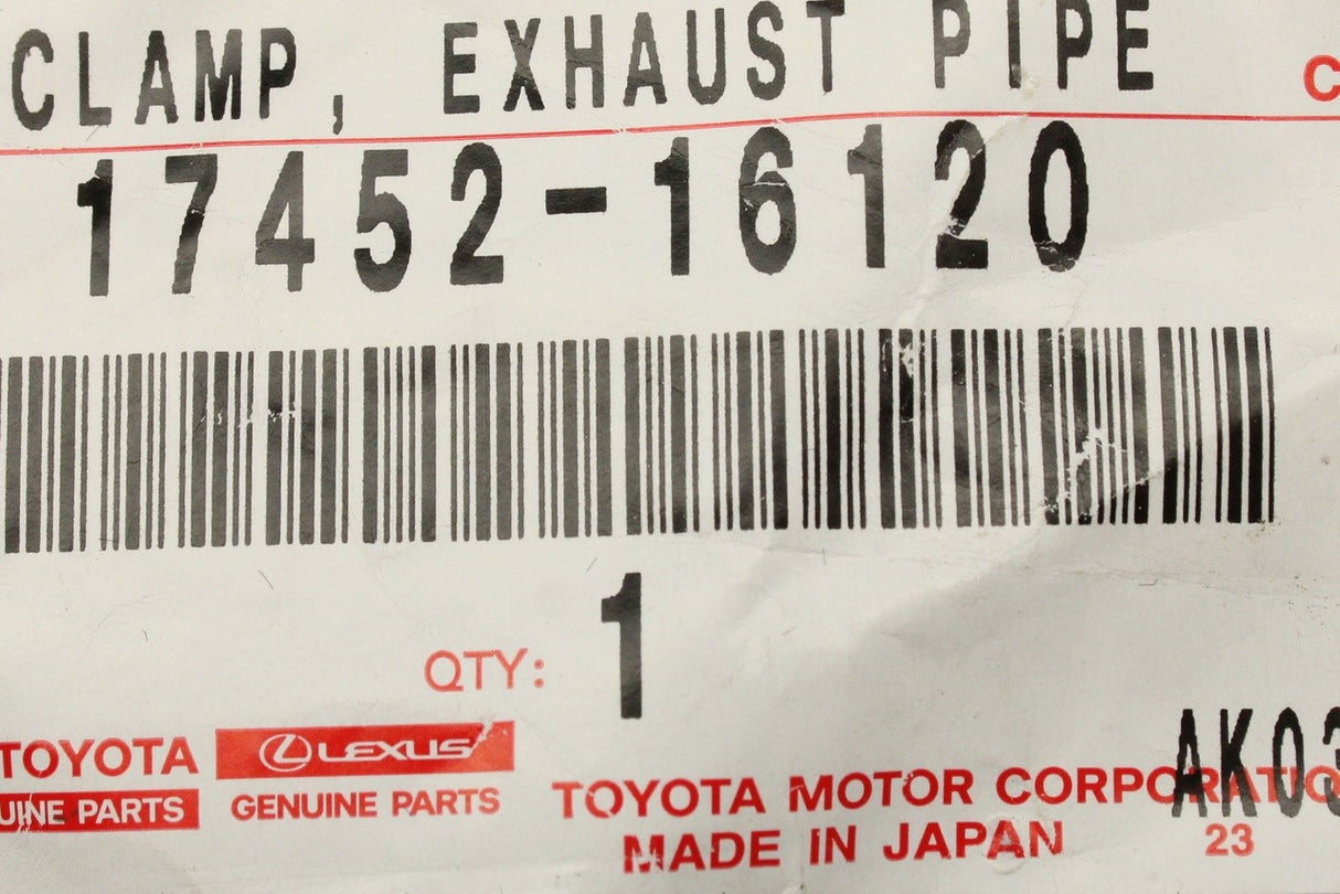 Toyota Corolla 1992-2001 exhaust clamp 17452-16120