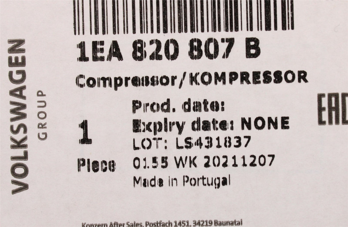 VW ID.Buzz 23-on ID.7 24-on air conditioning A/C compressor 1EA820807C