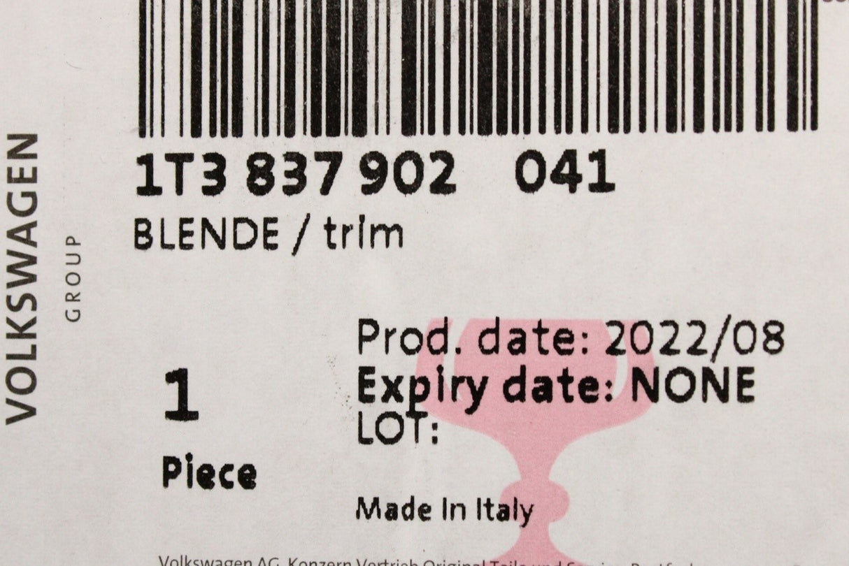 VW ID.Buzz front door window trim gloss black (Right) 1T3837902 041