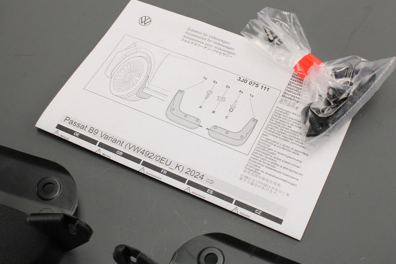 VW Passat B9 2024-on accessory mud flap set (front & rear) 3J0075101/111