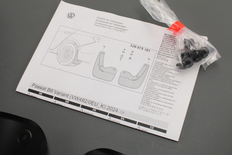 VW Passat B9 2024-on accessory mud flap set (front & rear) 3J0075101/111