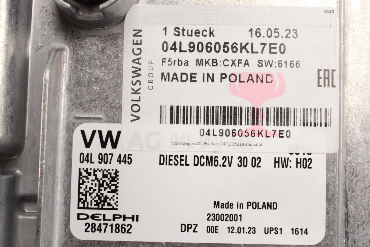 VW Transporter T6 2016-19 2.0 TDI engine ECU control unit 04L906056KL7E0
