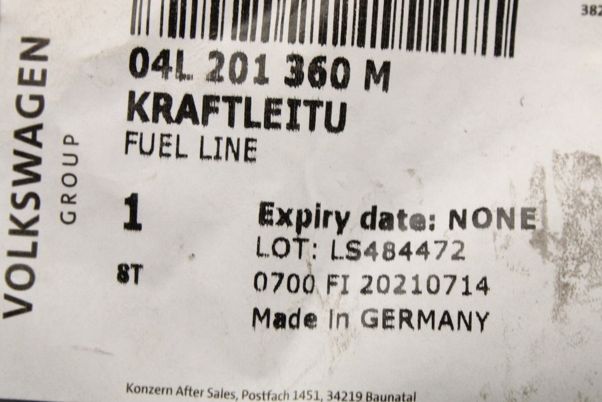VW Tiguan Audi A1 Q3 Skoda SEAT 12-on fuel pipe (1.6 2.0 TDI) 04L201360M
