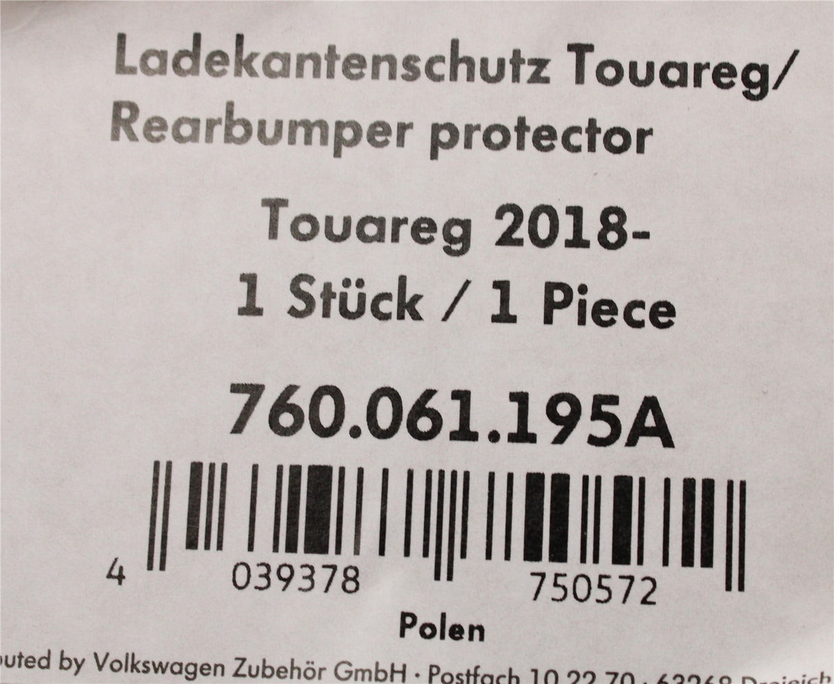 VW Touareg 2018-on rear bumper load edge protector 760061195A