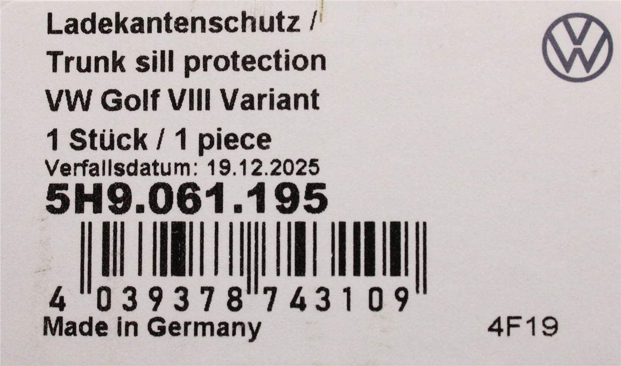 VW Golf MK8 Estate 2020-on rear bumper load edge protector 5H9061195