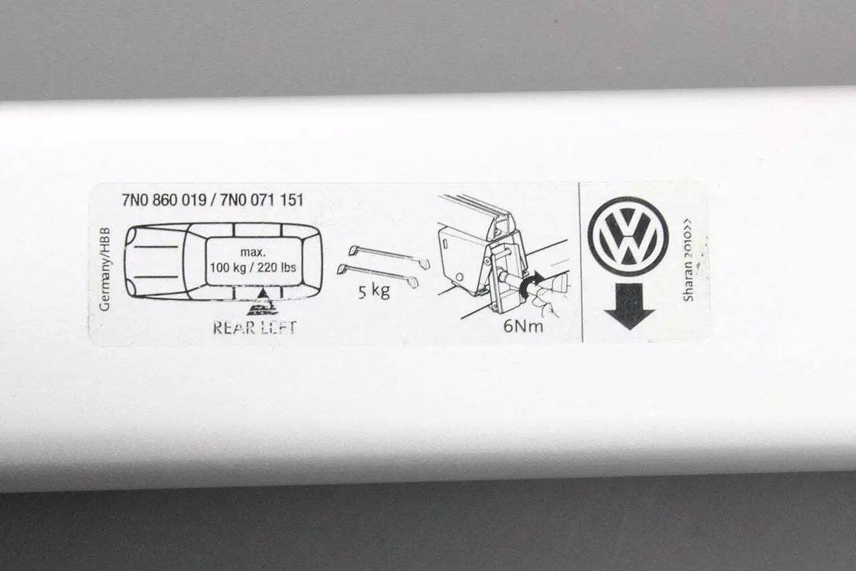 VW Sharan 2011- Roof bars T slot type accessory 7N0071151