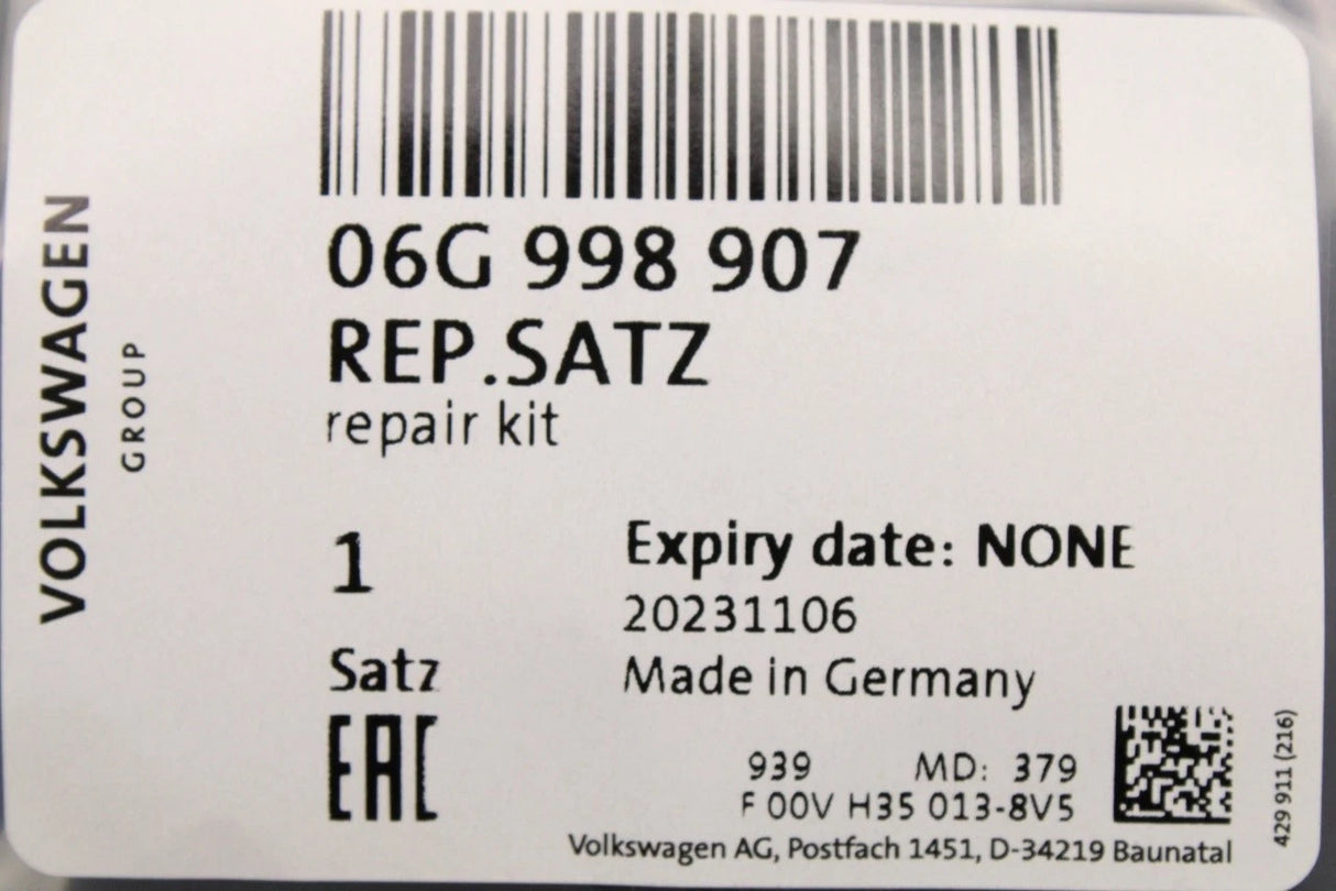 VW Audi Skoda SEAT injector seal repair kit 06G998907