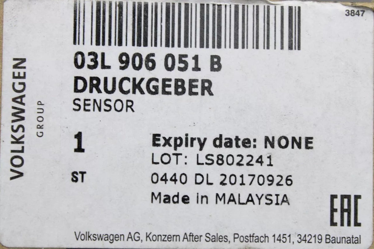 VW Audi Skoda SEAT DPF pressure difference sender 1.6 2.0 TDI 03L906051D