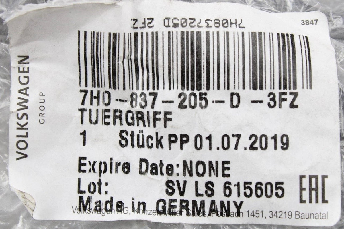 VW Caddy Touran 03-15 exterior door handle black (front) 7H0837205D 3FZ