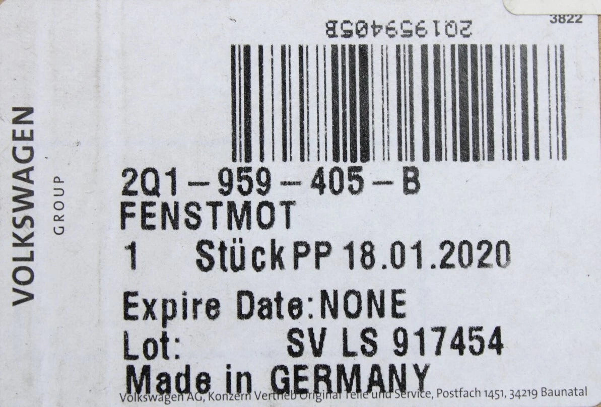 Genuine VW Polo Skoda Kamiq SEAT Ibiza Front right window motor (RHD) 2Q1959405B