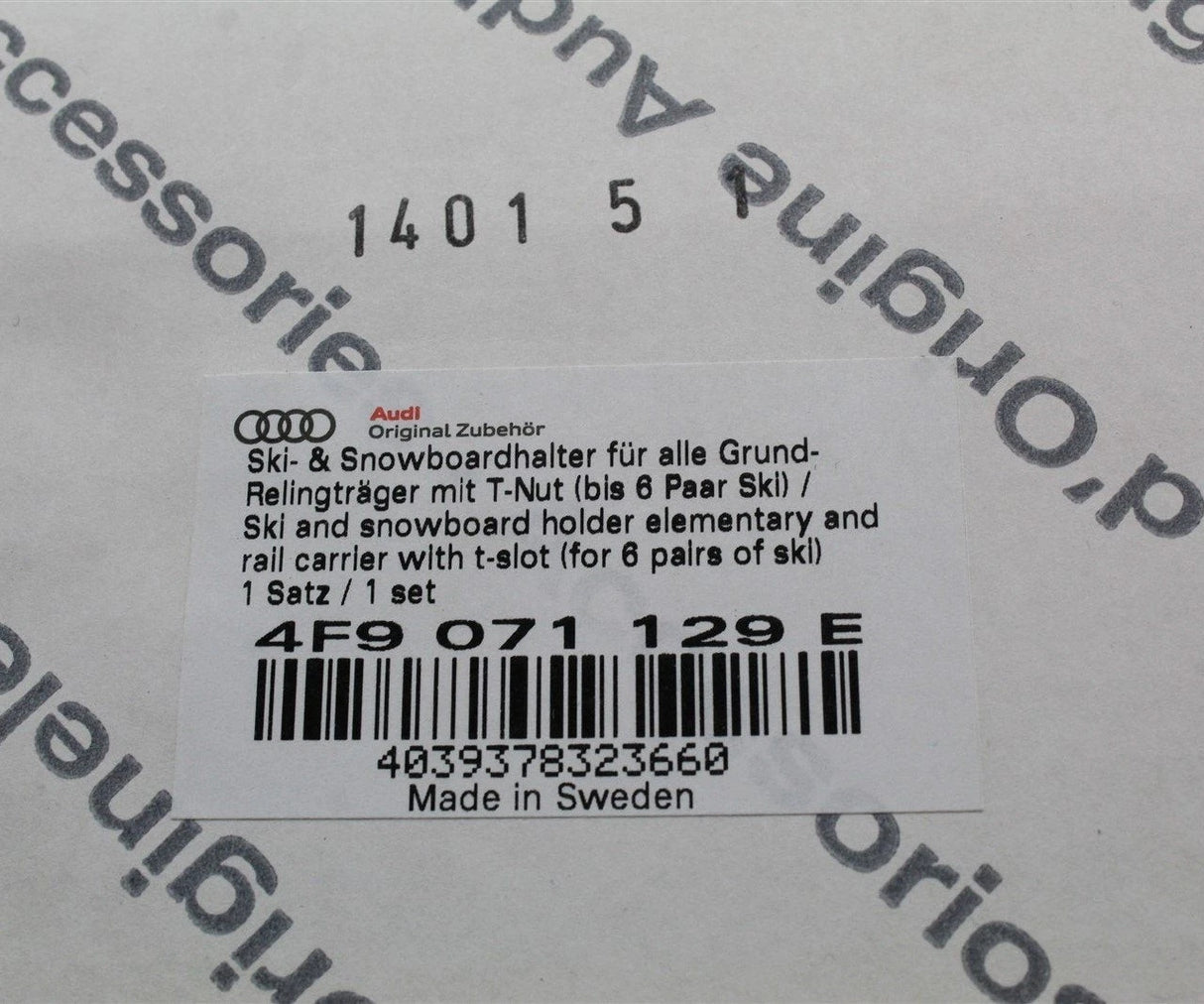 Audi ski and snowboard roof rack holders 4F9071129E