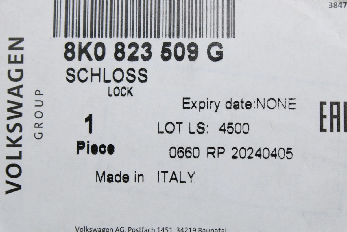 Audi A4 S4 RS4 A5 Q5 R8 07-16 bonnet lock with microswitch 8K0823509G