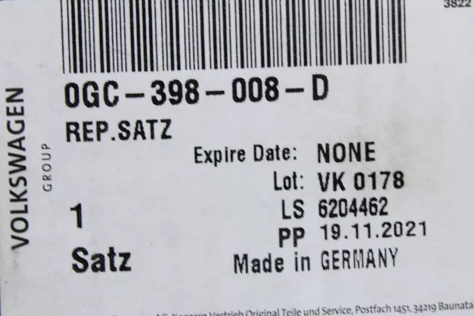 VW Audi Skoda SEAT Repair set for DQ381 7-speed DSG gearbox 0GC398008D