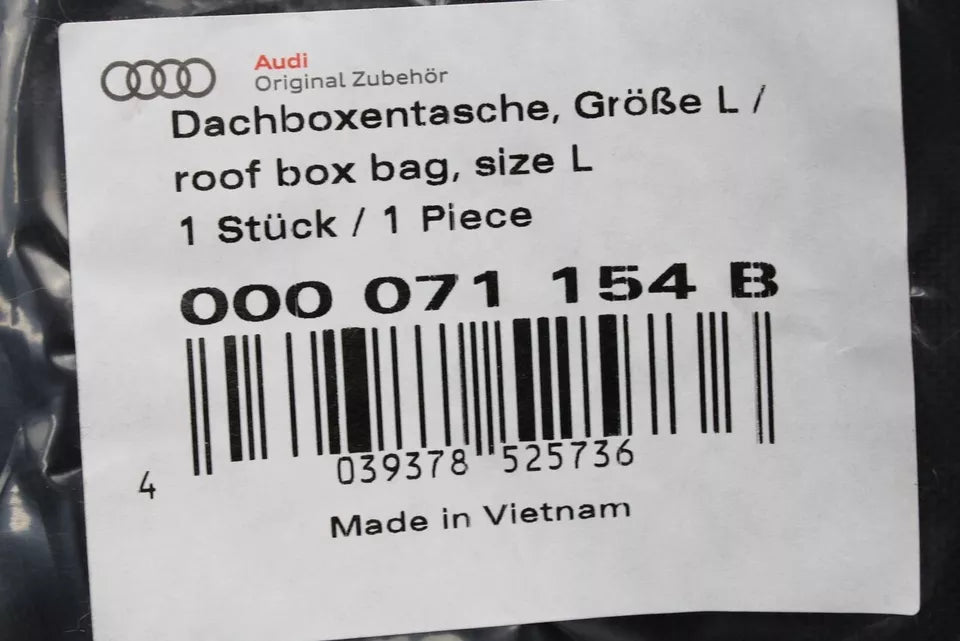 Audi roof box storage luggage travel bag large 82 litre 000071154B