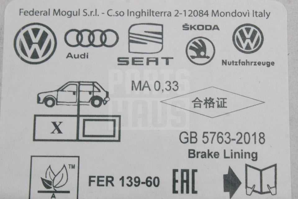 Audi A3 17-20 Q3 19-26 TT brake pads for 300mm discs (rear) 3Q0698451F