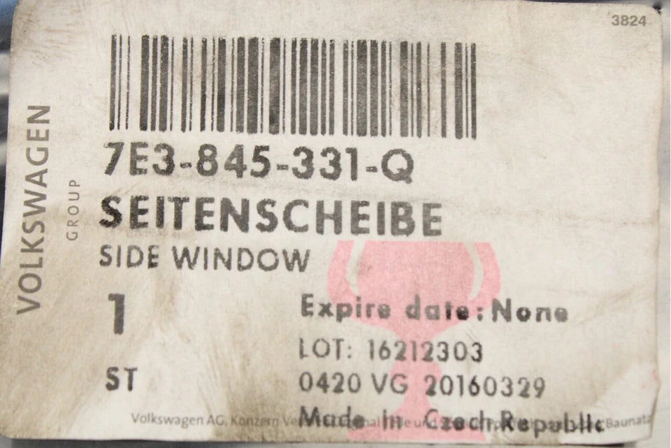 VW Caravelle Cali T6 T6.1 rear side window glass (left) 7E3845331Q