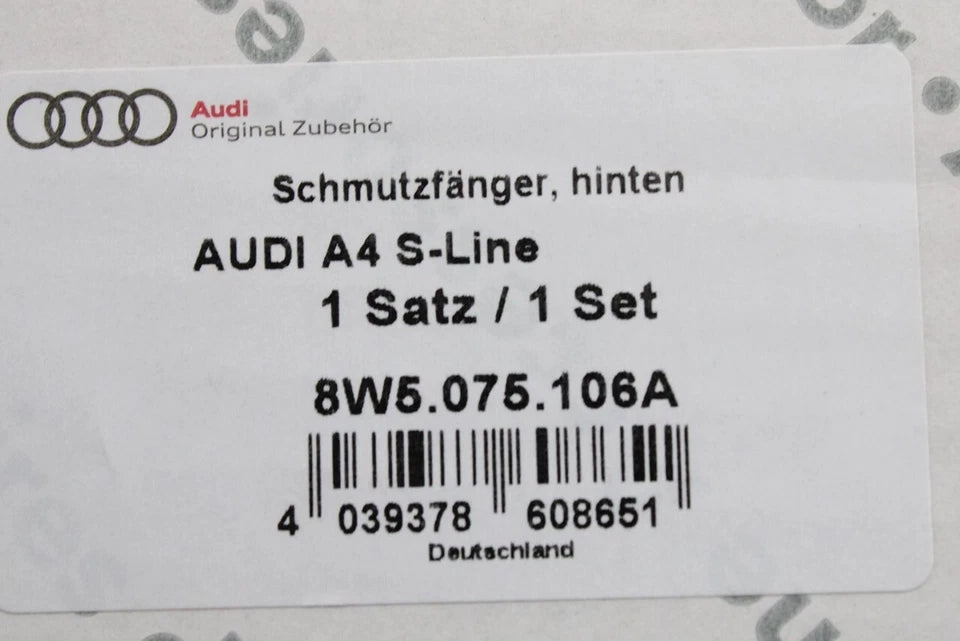 Audi A4 B9 2020-on accessory mud flap set (front & rear) 8W5075111C/106A