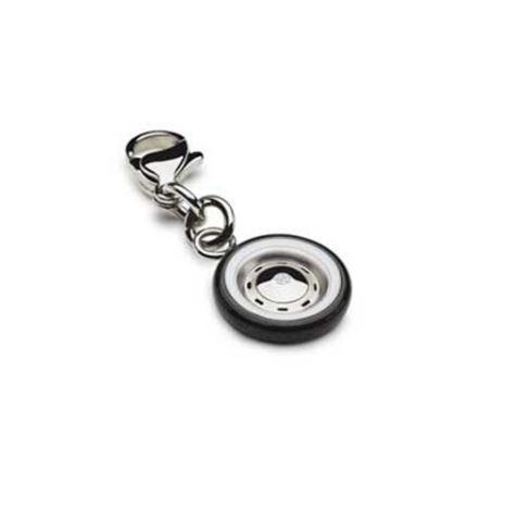 VW Beetle wheel charm white wall stainless steel pendant 311050850A