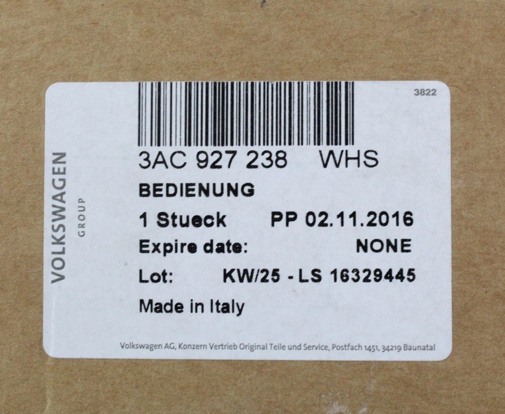 VW Passat CC B7 parking ESP auto hold button pack switch 3AC927238