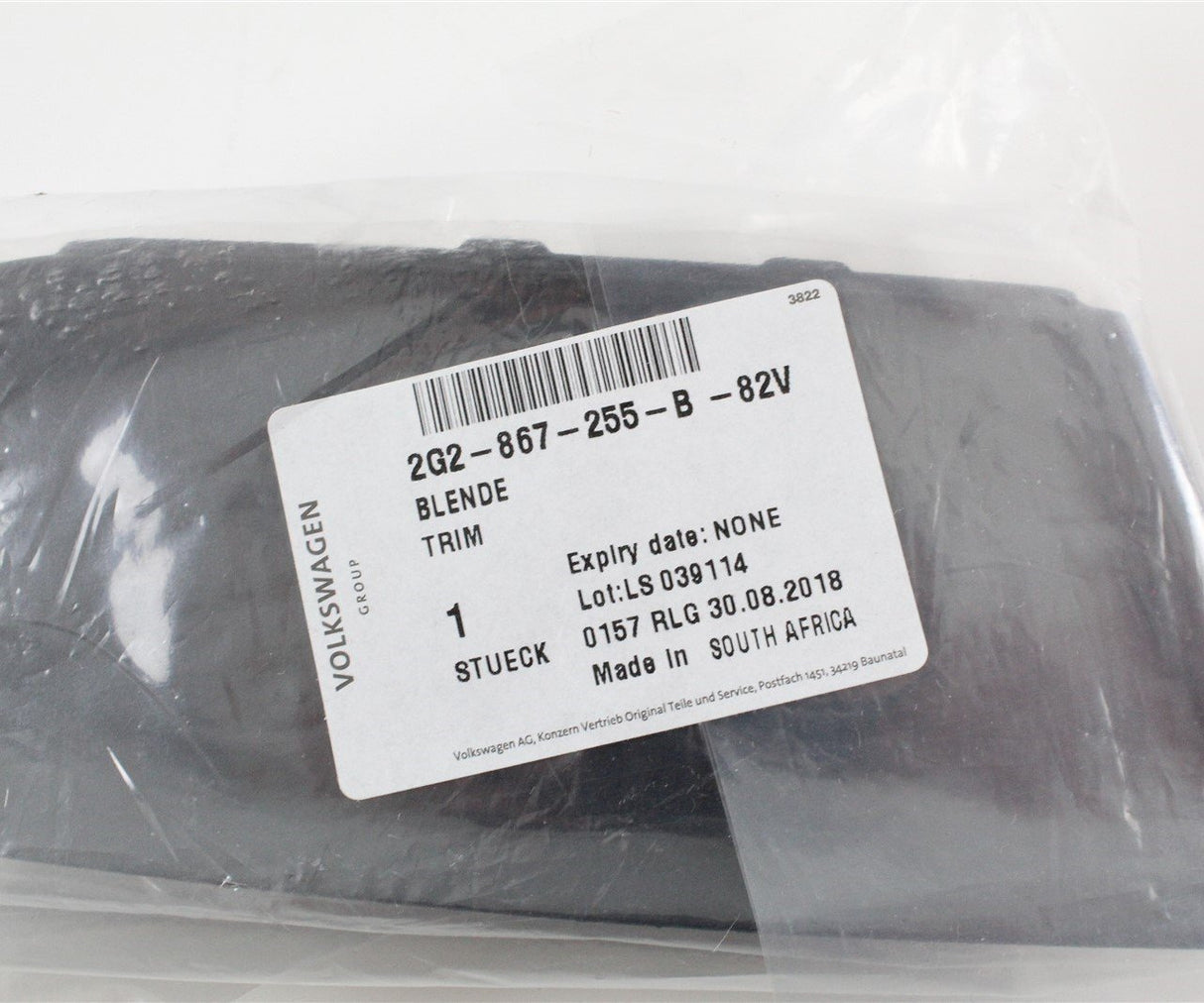 VW Polo 2018 onward RHD passenger window switch trim 2G2867255B 82V