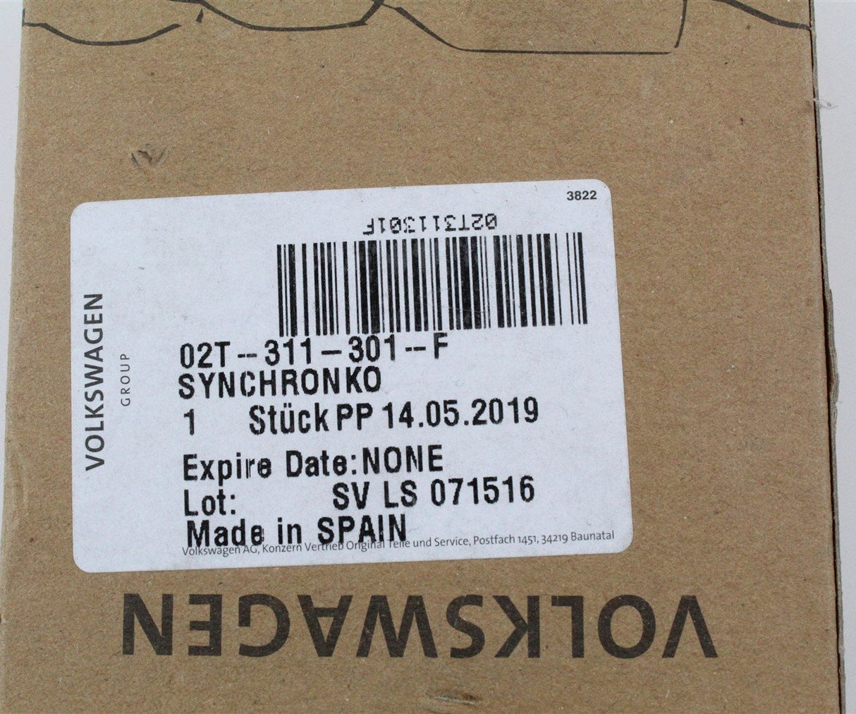 VW Audi Skoda SEAT 5 6 speed MQ200 3./4. gear syncro hub 02T311301F