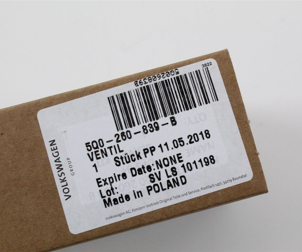 VW Beetle Golf Jetta air con pump regulating valve 5Q0260839B